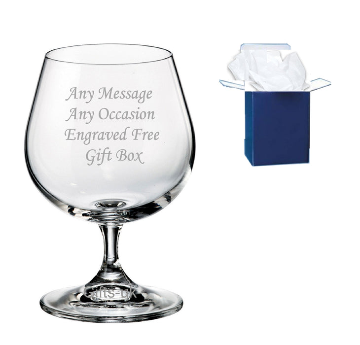 Personalised Engraved Brandy Glass, Birthday, Christmas, Retirement, Anniversary Gifts