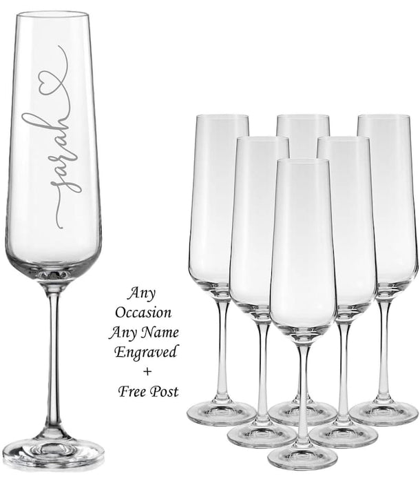 Personalized engraved champagne flute birthday gift, 18th, 21st , 30th, 40th , 50th any age
