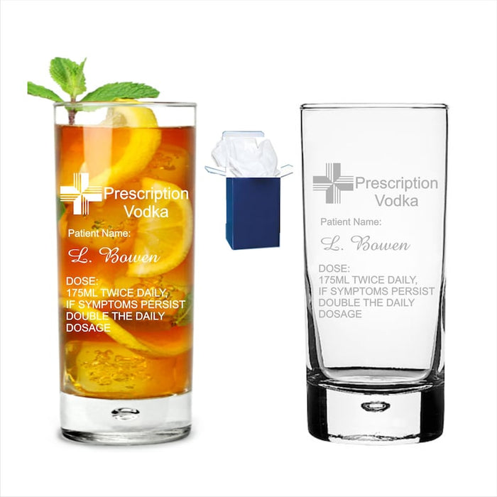 Personalised Engraved Brandy Glass | Prescription Brandy Novelty Etched Brandy Tumbler | Custom Bespoke Beer Glassware Gift