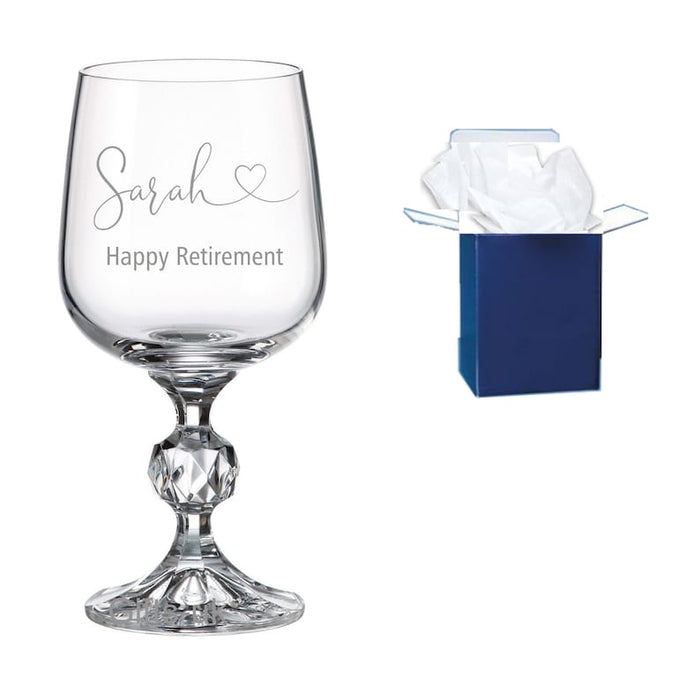 personalised engraved 230ml crystal wine glass, Sherry glass , Christmas gifts for him or her