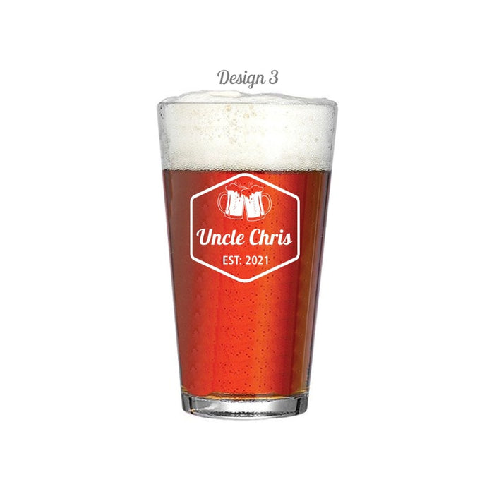 Personalised Pint Glass Engraved Custom Gift for Beer Glassware Full Pint Mug Custom Etched Bespoke Glass Any Text