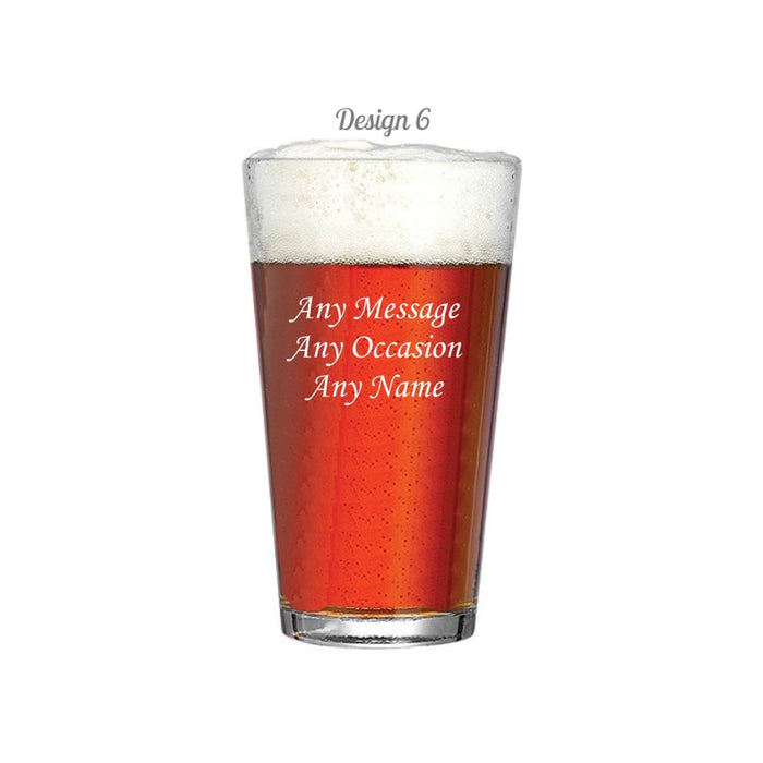 Personalised Pint Glass Engraved Custom Gift for Beer Glassware Full Pint Mug Custom Etched Bespoke Glass Any Text