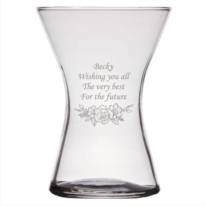 personalised engraved large flower vase, wedding gift, anniversary gift, retirement gift, birthday gifts, gifts for her , gifts for him
