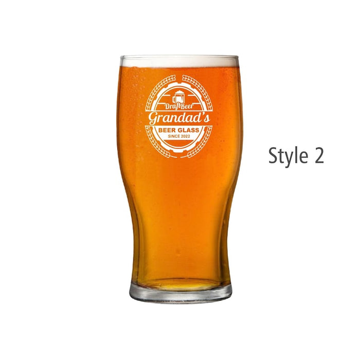 Personalised Pint Beer Birthday Glass - Custom Engraved Pint Beer Gift - Bespoke Special Gift Idea - Ale Tulip Guinness Etched Glass