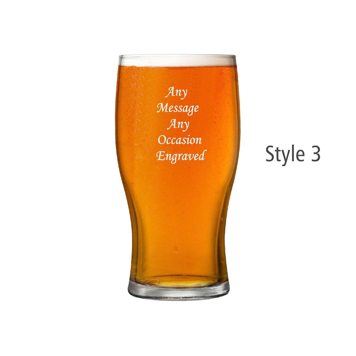Personalised Pint Beer Birthday Glass - Custom Engraved Pint Beer Gift - Bespoke Special Gift Idea - Ale Tulip Guinness Etched Glass