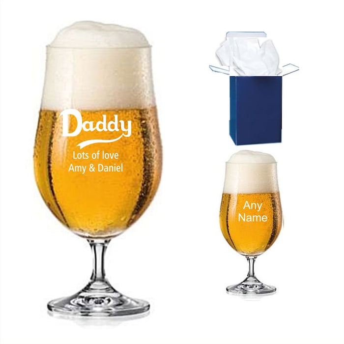 personalized engraved stemmed beer glass 380ml, if Carlsberg done dads/ grandad