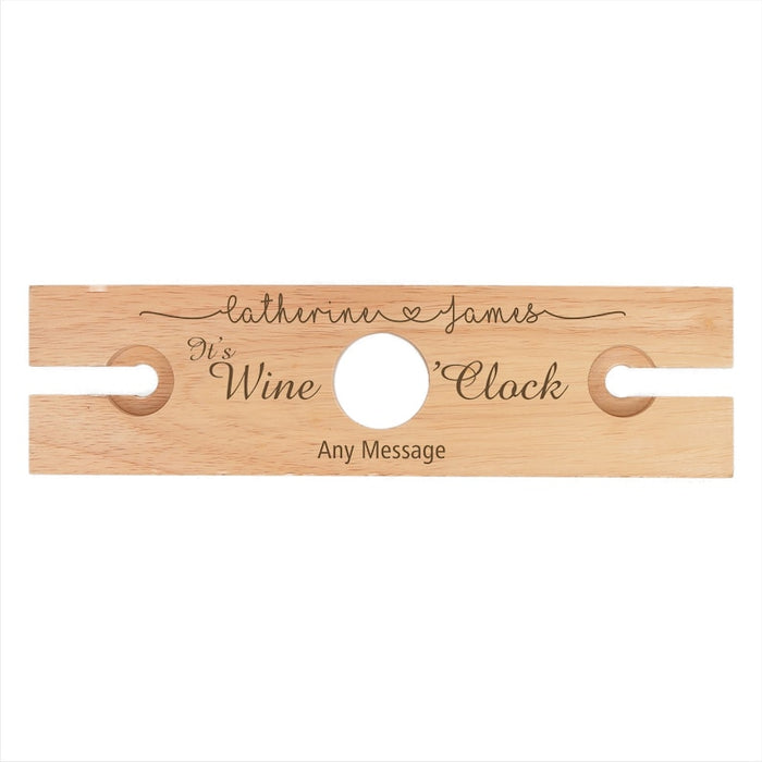 Personalised Wooden Wine Glass Holder, Butler Caddy Engraved, birthday gift, mothers day gift, anniversary gift, 2 & 4