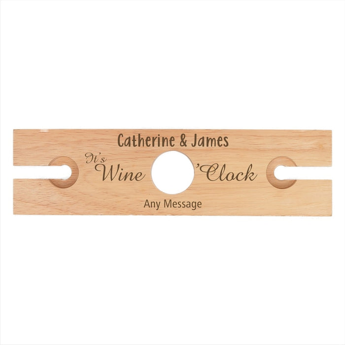 Personalised Wooden Wine Glass Holder, Butler Caddy Engraved, birthday gift, mothers day gift, anniversary gift, 2 & 4