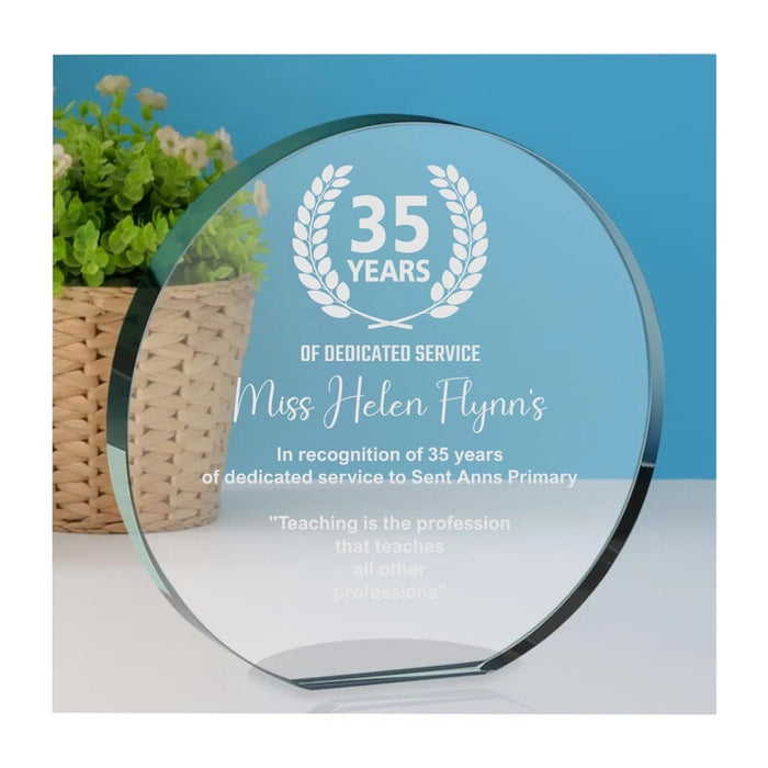 Engraved Glass Personalised Thank You Gift, Retirement Appreciation, For Manager, Staff, Retirement, Employee Award