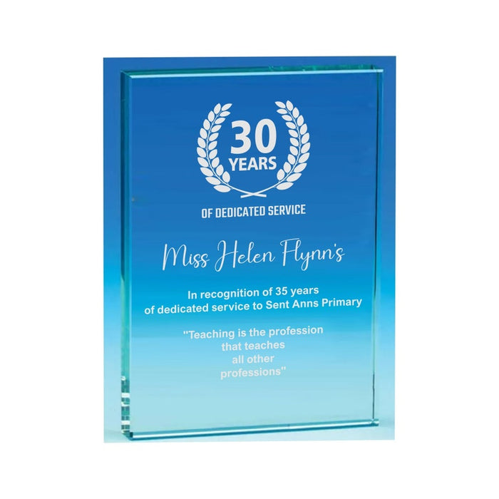 Engraved Glass Personalised Thank You Gift, Retirement Appreciation, For Manager, Staff, Retirement, Employee Award