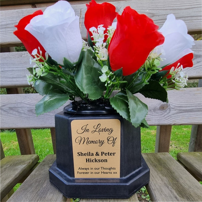 Personalised engraved Memorial Pot, Grave flower pot, Memorial vase, Flower holder, In Loving Memory