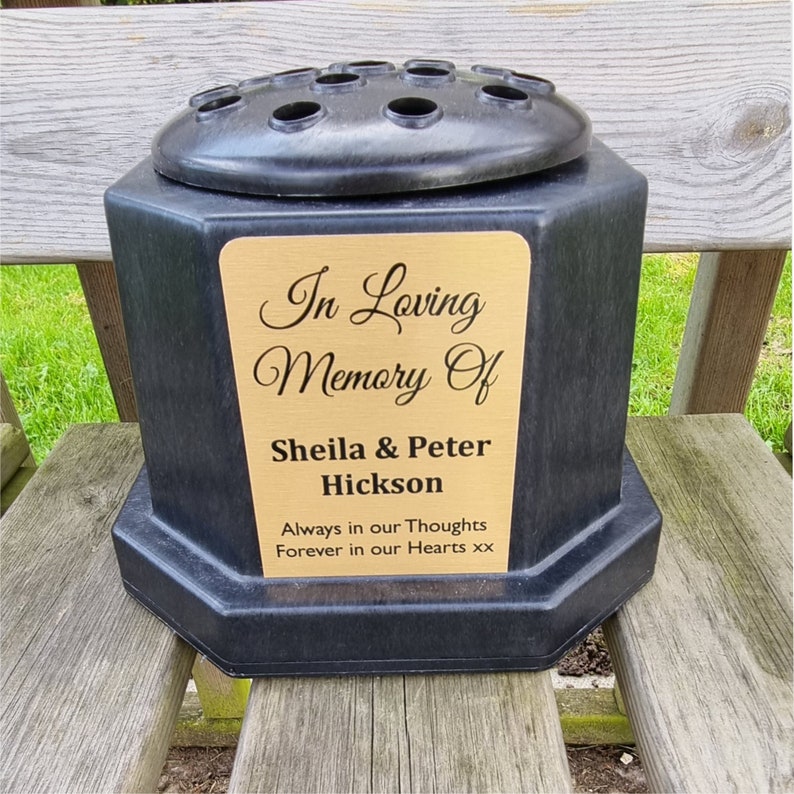 grave plant pots Personalised engraved Memorial Pot, Grave flower pot, Memorial vase, F – Engrave Me a Gift