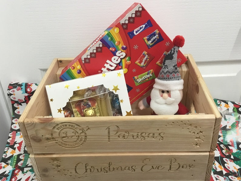 Personalised Christmas Eve Box | Personalised Christmas Eve Crate | Wood Engraved Christmas Eve Box | Personalised Christmas Eve Box