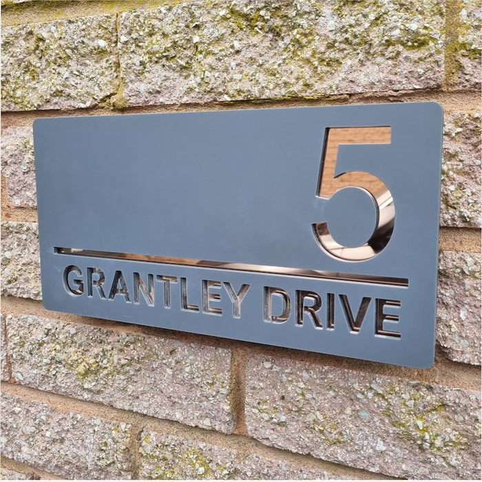 Personalised Contemporary House Sign Door Sign Modern Door Number House Sign Address Plaque Door Plaque