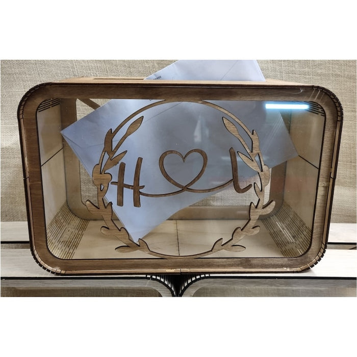 Wedding Cards Box, Party Cards Box, Rustic Wedding Decorations, Acrylic Wedding Post Box, White Script Post Box, Baby Birthday Cards Box