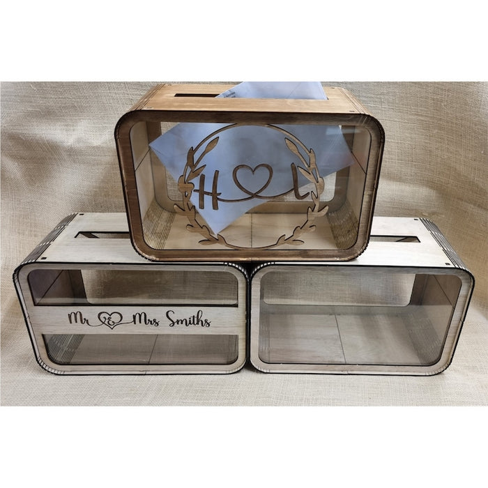 Wedding Cards Box, Party Cards Box, Rustic Wedding Decorations, Acrylic Wedding Post Box, White Script Post Box, Baby Birthday Cards Box