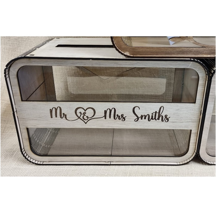 Wedding Cards Box, Party Cards Box, Rustic Wedding Decorations, Acrylic Wedding Post Box, White Script Post Box, Baby Birthday Cards Box