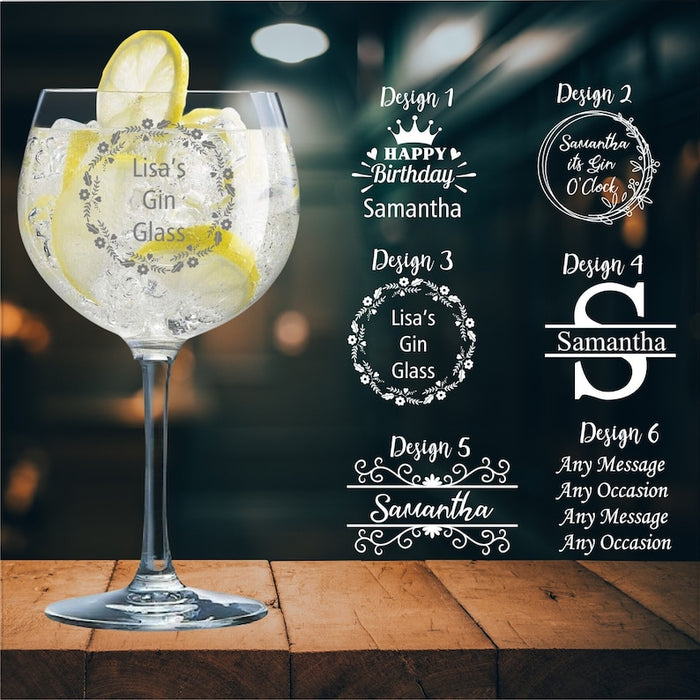 Personalised engraved Gin and tonic balloon gin glass, Birthday gifts , Christmas gifts