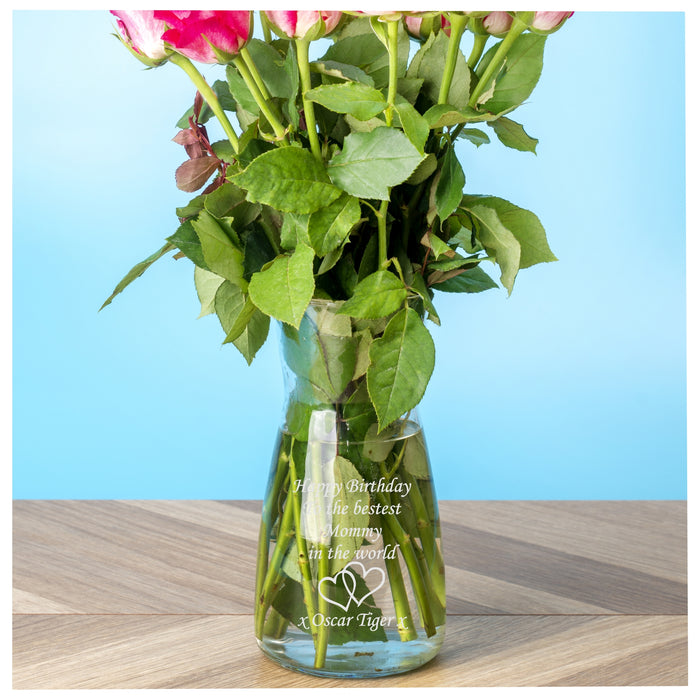 Personalised Engraved Glass Vase Mum gifts, nan gifts, birthday gifts, wedding gifts, teacher gifts, thank you gifts
