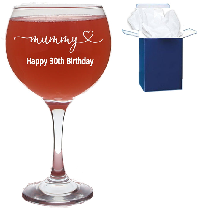 Personalised Engraved Gin and Tonic Glass, Birthday Gifts, 21st , 30th, Any Age