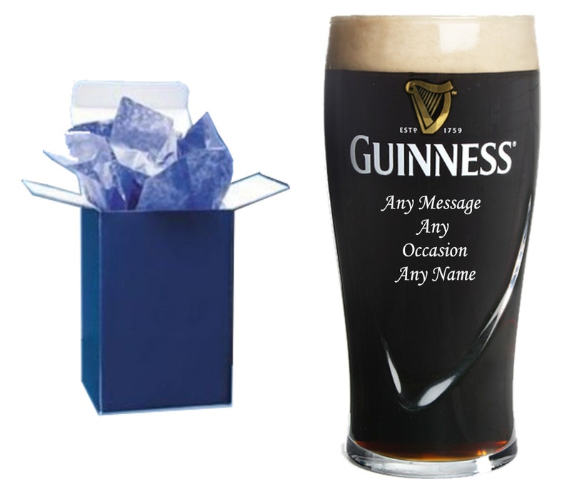 Engraved Guinness Glass, Personalised for Dad or Granddad this Father's day, Birthday Christmas Best Man Gift Xmas Gift Retirement Gift