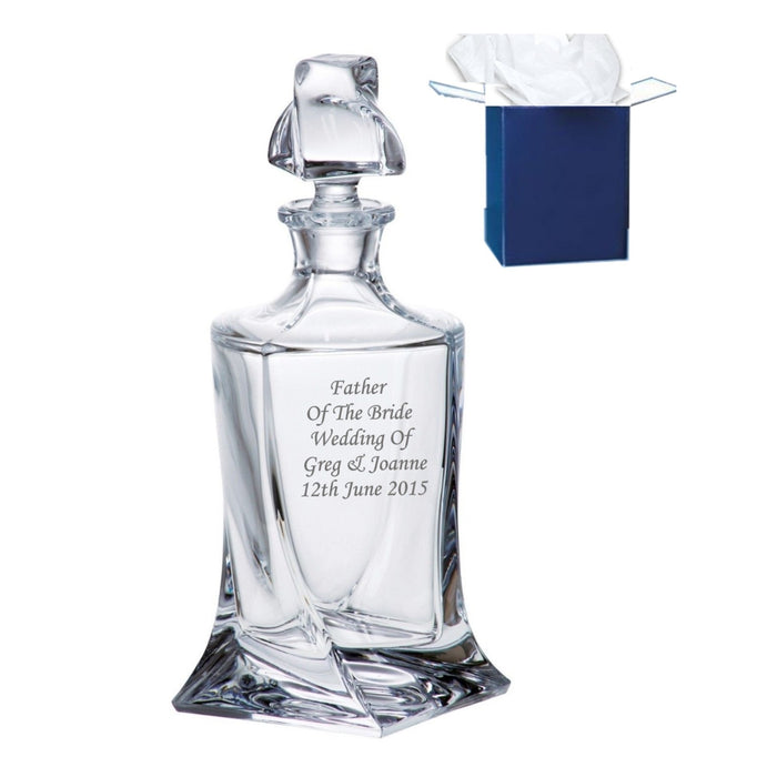 Personalised Engraved Crystal Whisky Glass Decanter, Engraved Gift