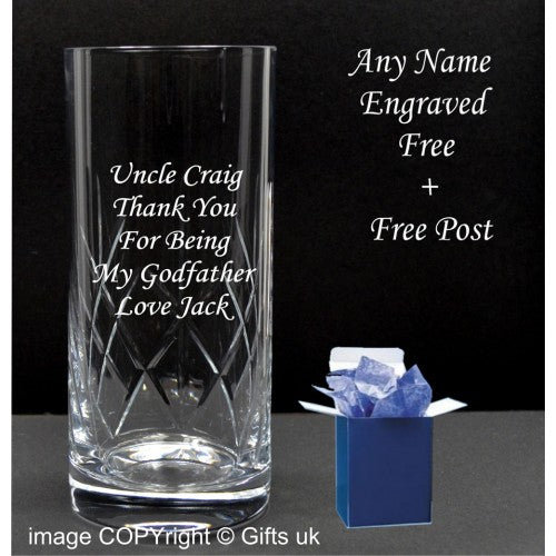 Personalised Engraved Best Crystal Highball Glass