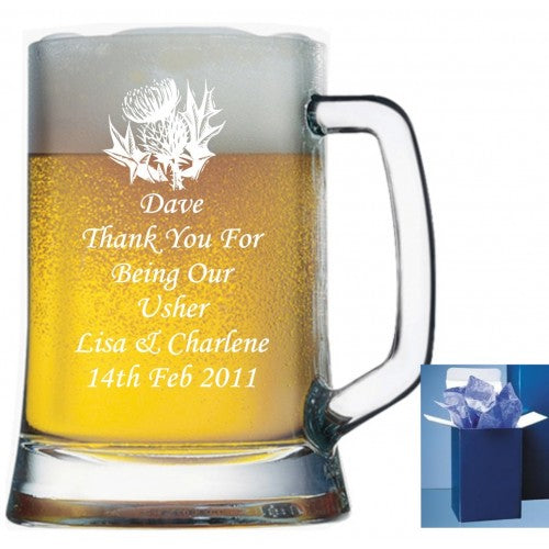 Engraved Pint Glass Personalized Tankard