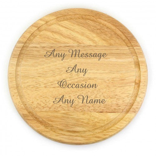 Personalised Engraved Round Wooden Chopping Board Chef, Baker, Cook Gift