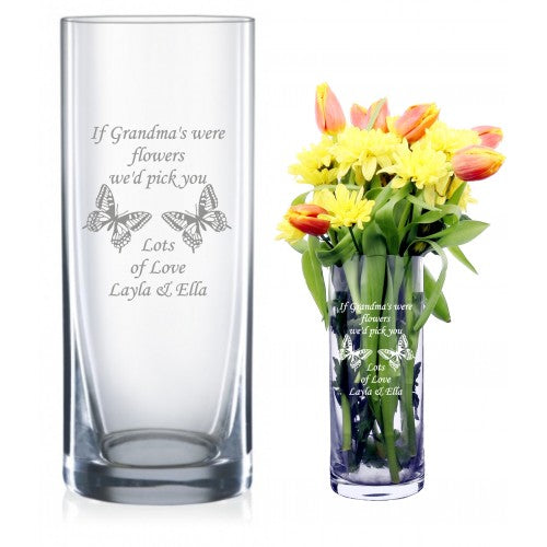 Personalised Engraved 26 cm Crystal Glass Vase