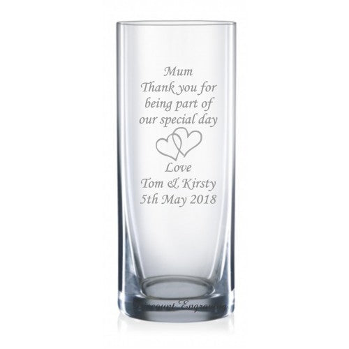 Personalised Engraved 26 cm Crystal Glass Vase